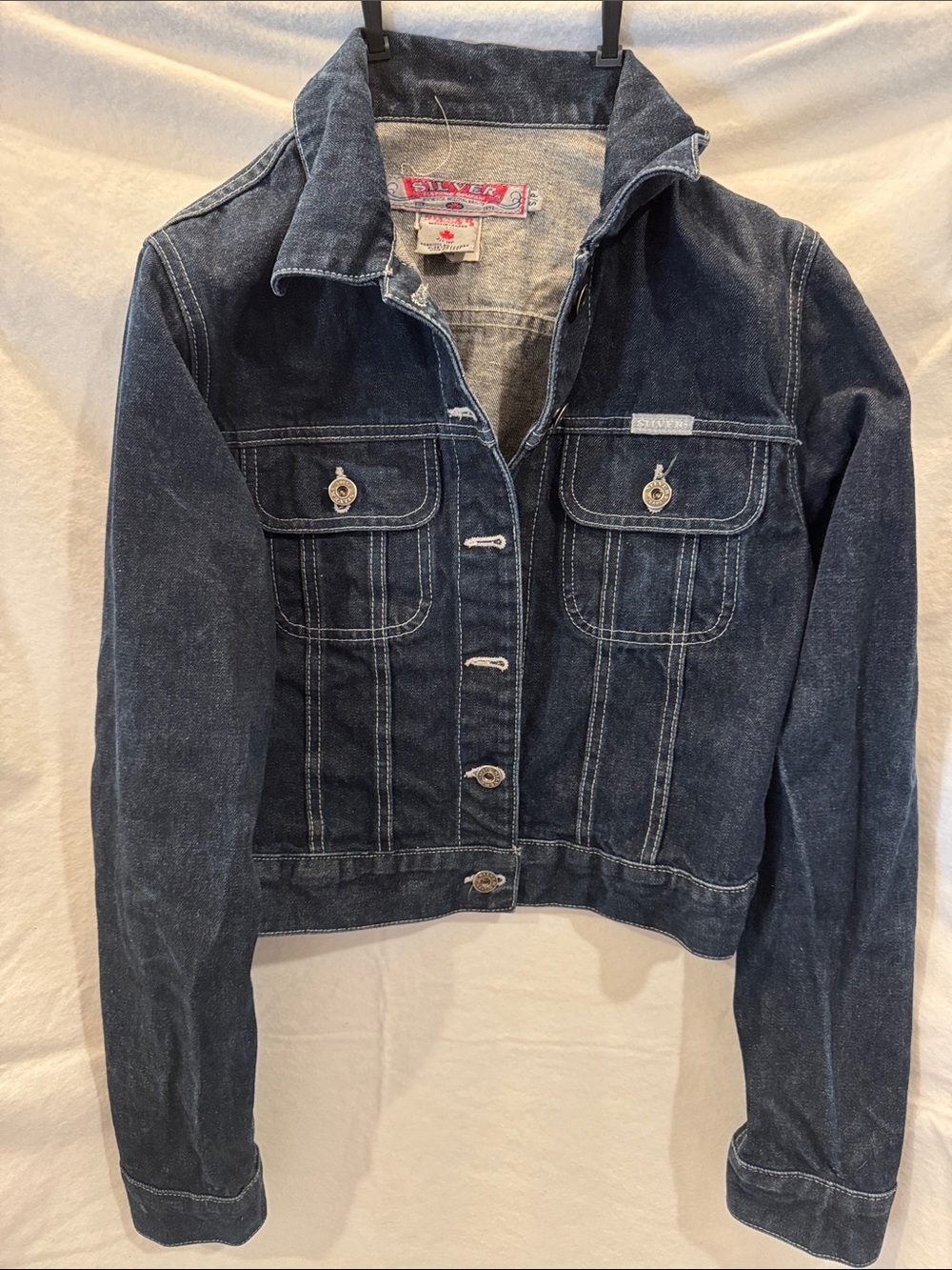 Silver Jeans Dark Indigo Blue Denim Jacket